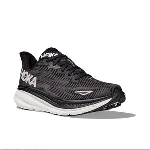 HOKA Clifton 9 running shoes Size: 8.5W Color:black & white
